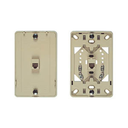 Allen Tel Screw Terminal Wall Phone Jack-4-Conductor, Ivory AT219-4